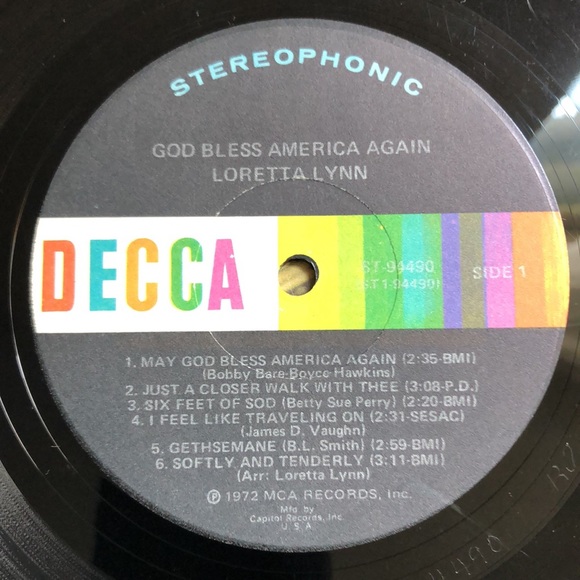 Loretta Lynn God Bless America Again Vinyl Lp '72 - Picture 4 of 8